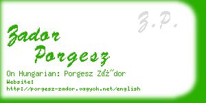 zador porgesz business card